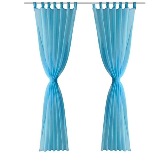 vidaXL Turkoosit Sheer Verhot 140 x 245 cm 2 kpl