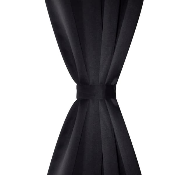 vidaXL 2 stk Sort Blackout Gardiner med Metal Ringe 135 x 245 cm