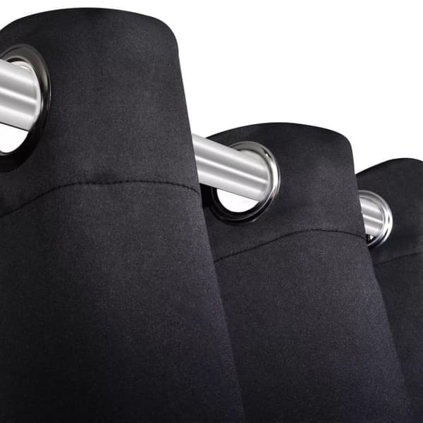 vidaXL 2 stk Sort Blackout Gardiner med Metal Ringe 135 x 245 cm