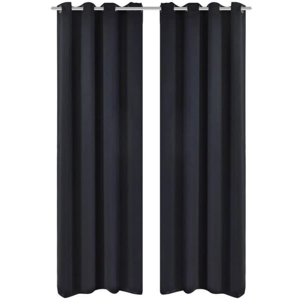vidaXL 2 stk Sort Blackout Gardiner med Metal Ringe 135 x 245 cm