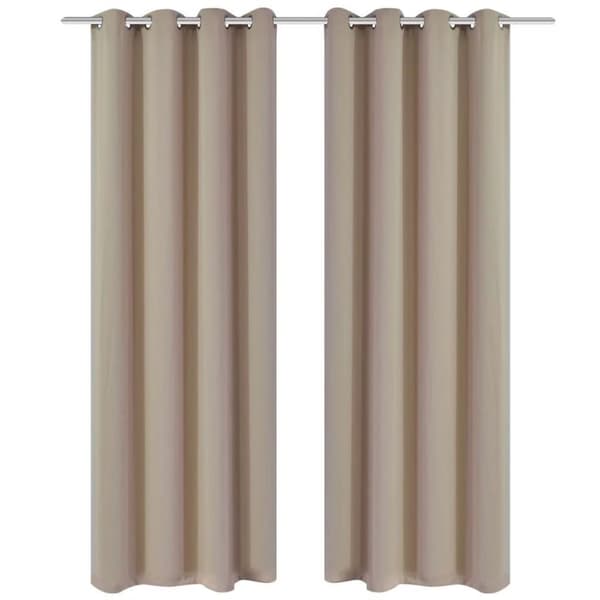 vidaXL mørklægningsgardiner med metalringe 2 stk. creme 135 x 245 cm