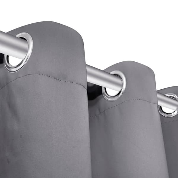 vidaXL 2 stk Grå Blackout Gardiner med Metal Ringe 135 x 245 cm
