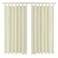 Pikkukuva 1 / 4: vidaXL Creme Mikro-Satiini Verhot Lenkeillä 2kpl 140 x 175 cm