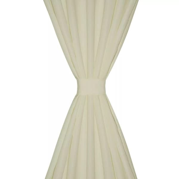 vidaXL Creme Mikro-Satiini Verhot Lenkeillä 2kpl 140 x 225 cm