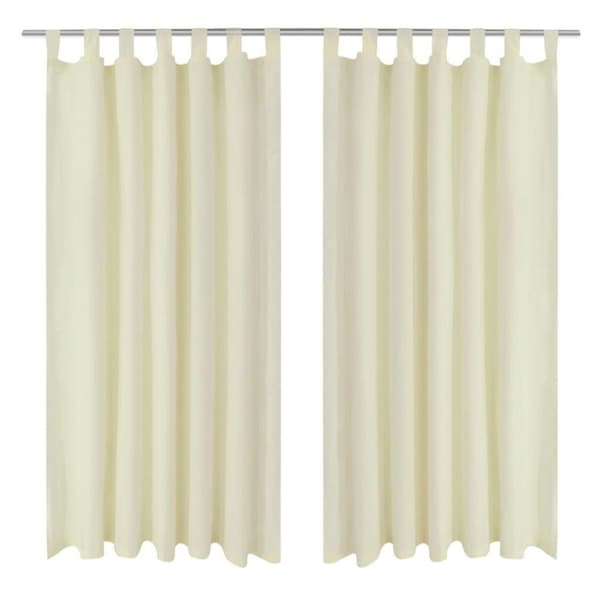 vidaXL Creme Mikro-Satiini Verhot Lenkeillä 2kpl 140 x 225 cm