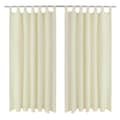 Pikkukuva 1 / 4: vidaXL Creme Mikro-Satiini Verhot Lenkeillä 2kpl 140 x 225 cm