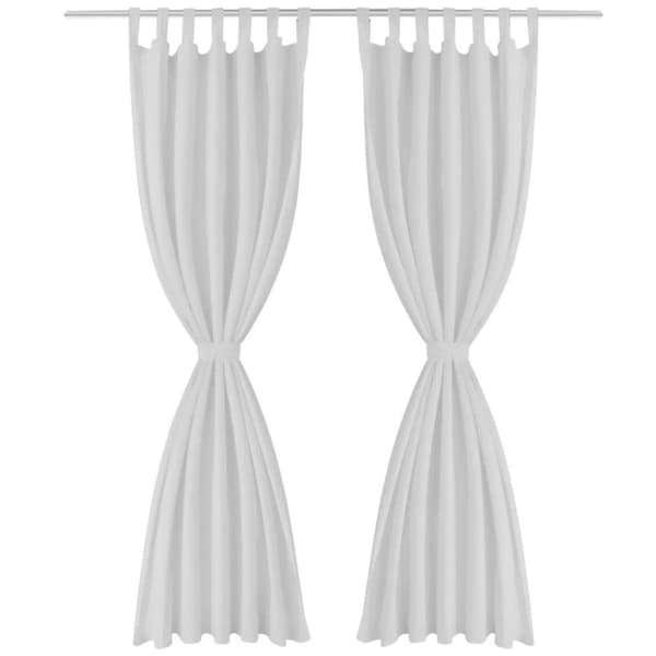 vidaXL Valkoiset Mikro-Satiini Verhot Lenkeillä 2kpl 140 x 175 cm