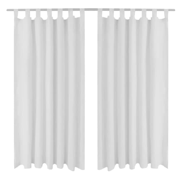 vidaXL Valkoiset Mikro-Satiini Verhot Lenkeillä 2kpl 140 x 175 cm