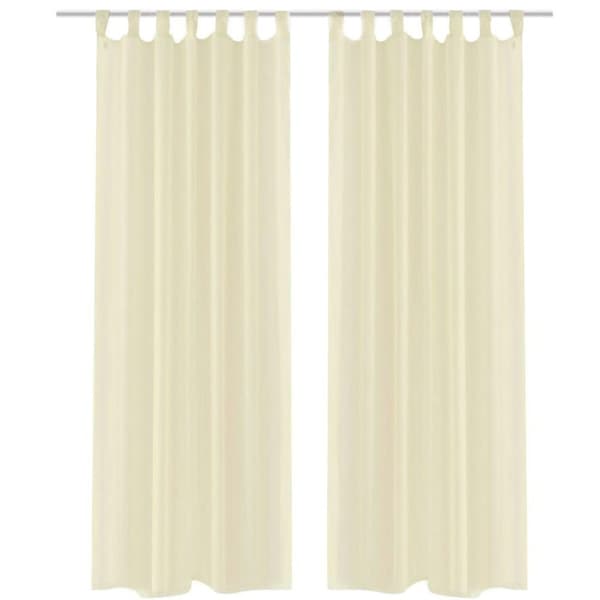 vidaXL Genomskinlig gardin 140 x 225 cm 2-pack Creme