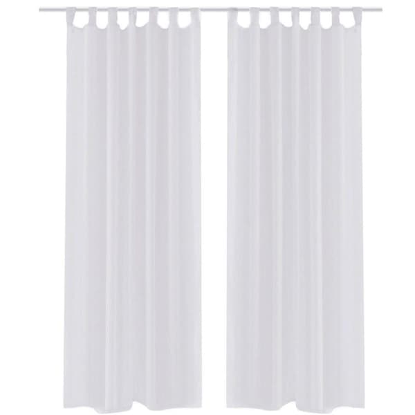 vidaXL Gjennomsiktige Gardiner Hvit 140 x 175 cm 2 skt