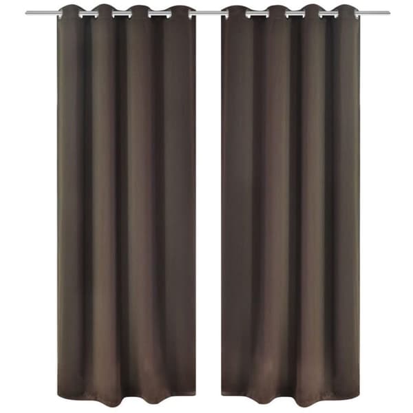 vidaXL Ruskeat Pimennysverhot Metallirenkailla 2 kpl 135 x 245 cm