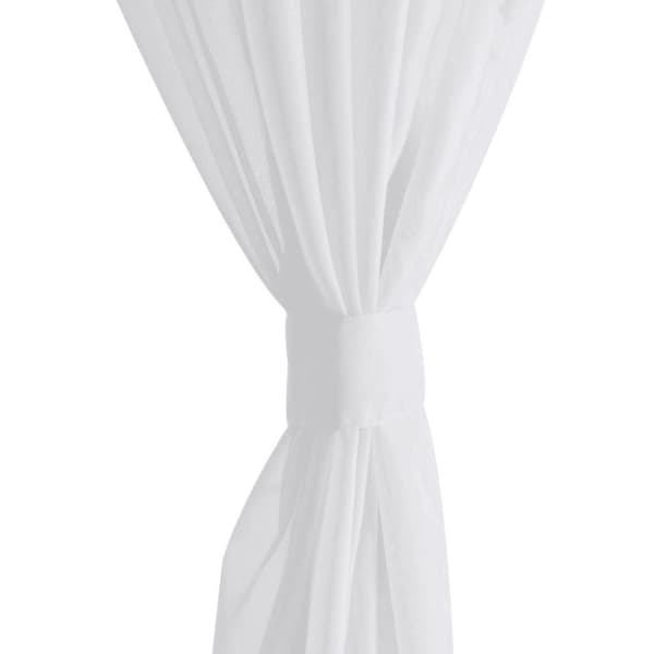 vidaXL Valkoiset Sheer Verhot 140 x 225 cm 2 kpl