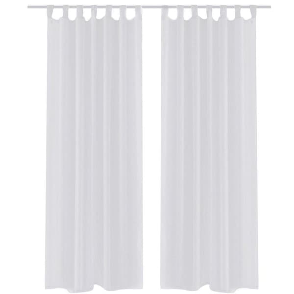 vidaXL Genomskinlig vit gardin 140 x 225 cm 2-pack