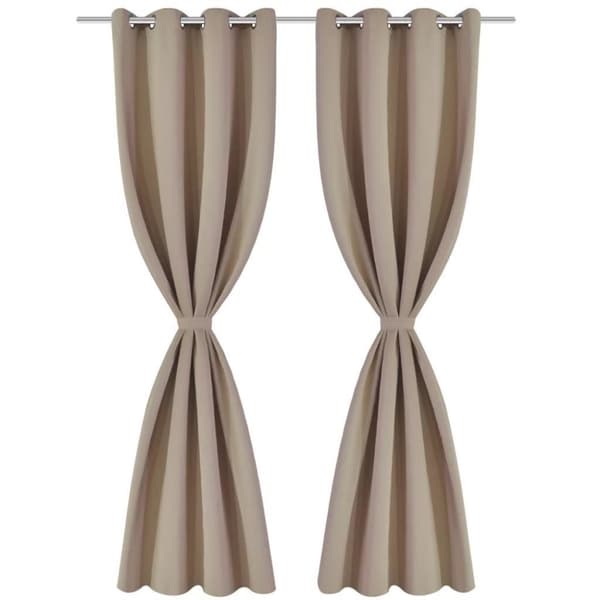 vidaXL Lystette gardiner 2 stk med metallmaljer 135x175 cm krem