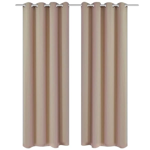 vidaXL Lystette gardiner 2 stk med metallmaljer 135x175 cm krem