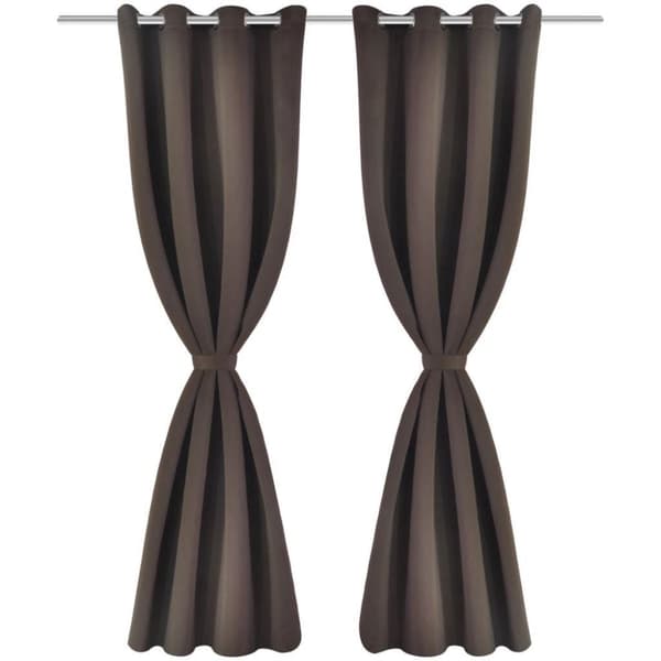 vidaXL mørklægningsgardiner 2 stk. med metalsnøreringe 135x175 cm brun