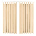 Miniatyrbild 1 av 4: vidaXL Gardiner i microsatin 2 st med öglor 140x175 cm beige