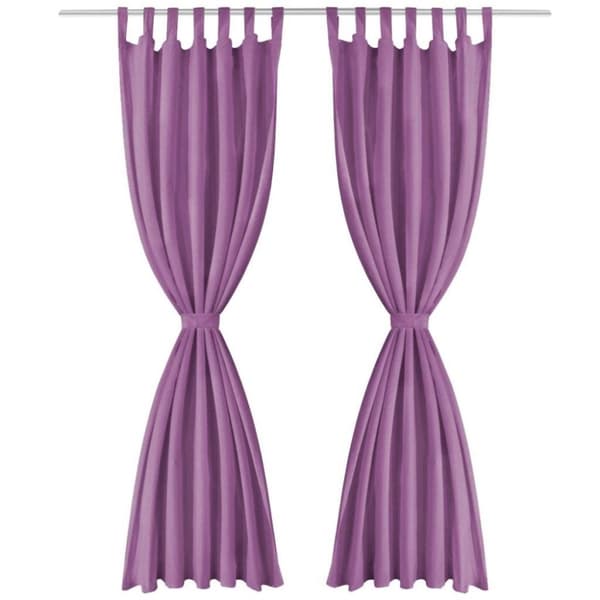 vidaXL Gardiner i microsatin 2 st med öglor 140x225 cm lila