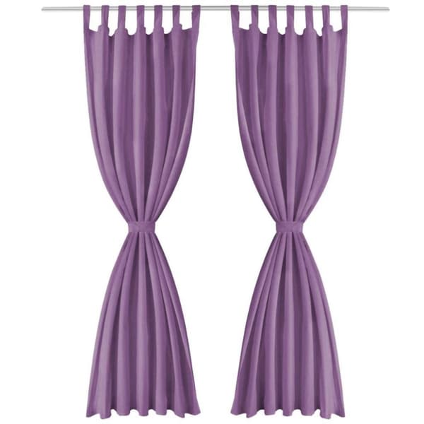 vidaXL Mikro-satiiniverhot silmukoilla 2 kpl 140x245 cm Violetti