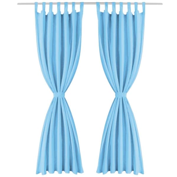 vidaXL gardiner i mikro-satin 2 stk. med løkker 140 x 225 cm turkis