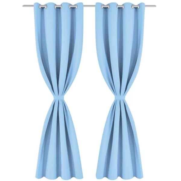 vidaXL Lystette gardiner 2 stk med metallmaljer 135x175 cm turkis