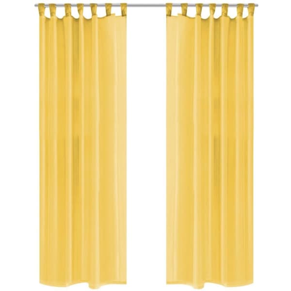 vidaXL Gardiner i voile 2 st 140x175 cm gul