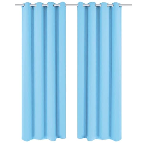 vidaXL Pimennysverhot purjerenkailla 2 kpl 135x175 cm Turkoosi
