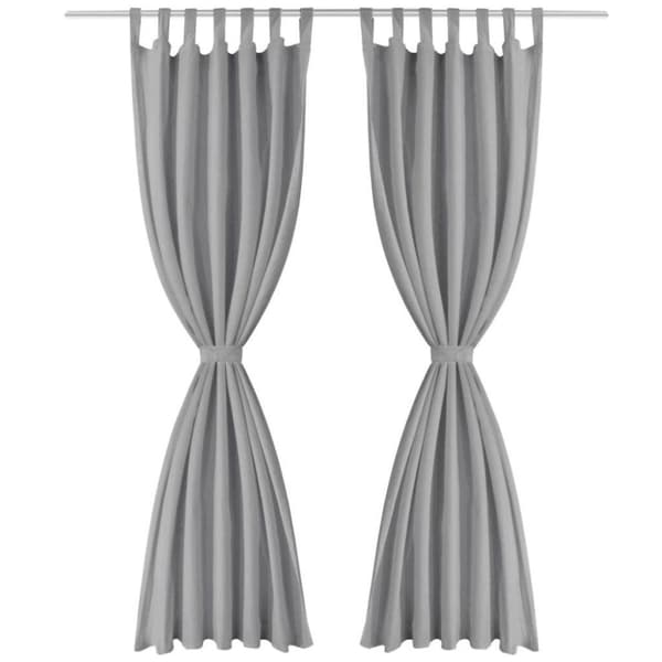 vidaXL Mikro-satiiniverhot silmukoilla 2 kpl 140x225 cm Harmaa