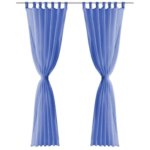 vidaXL voile-gardiner 2 stk. 140x175 cm kongeblå
