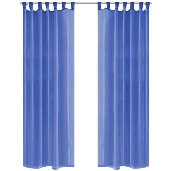 vidaXL voile-gardiner 2 stk. 140x175 cm kongeblå