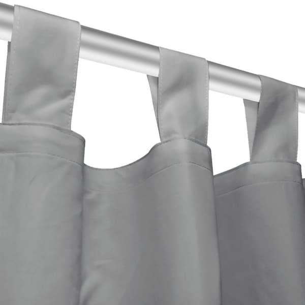 vidaXL gardiner i mikro-satin 2 stk. med løkker 140 x 245 cm grå