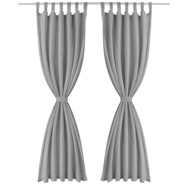 vidaXL gardiner i mikro-satin 2 stk. med løkker 140 x 245 cm grå