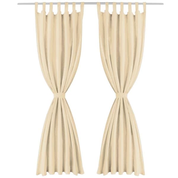 vidaXL Mikro-satiiniverhot silmukoilla 2 kpl 140x225 cm Beige