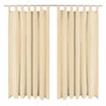 Pikkukuva 1 / 4: vidaXL Mikro-satiiniverhot silmukoilla 2 kpl 140x225 cm Beige