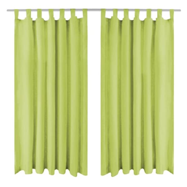 vidaXL gardiner i mikro-satin 2 stk. med løkker 140 x 245 cm grøn