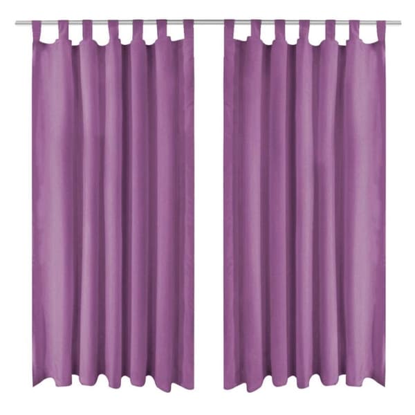 vidaXL Mikrosateng gardiner med hemper 2 stk 140x175 cm lilla