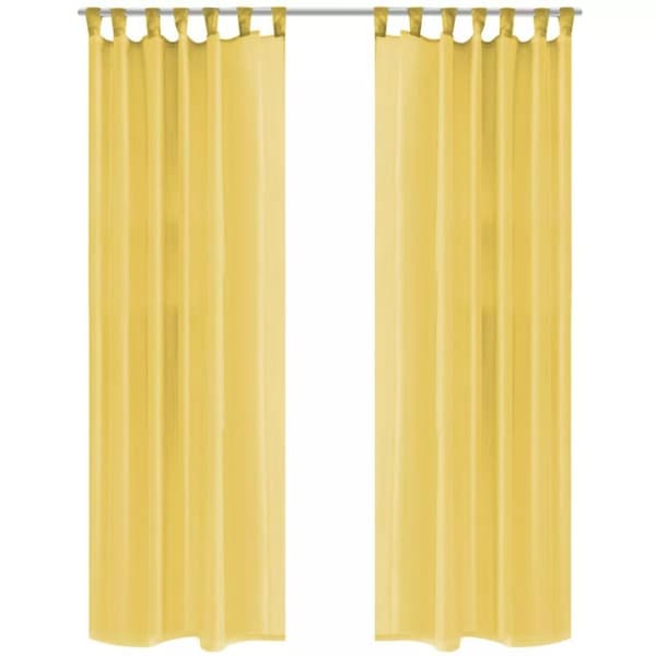 vidaXL Gardiner i voile 2 st 140x245 cm gul