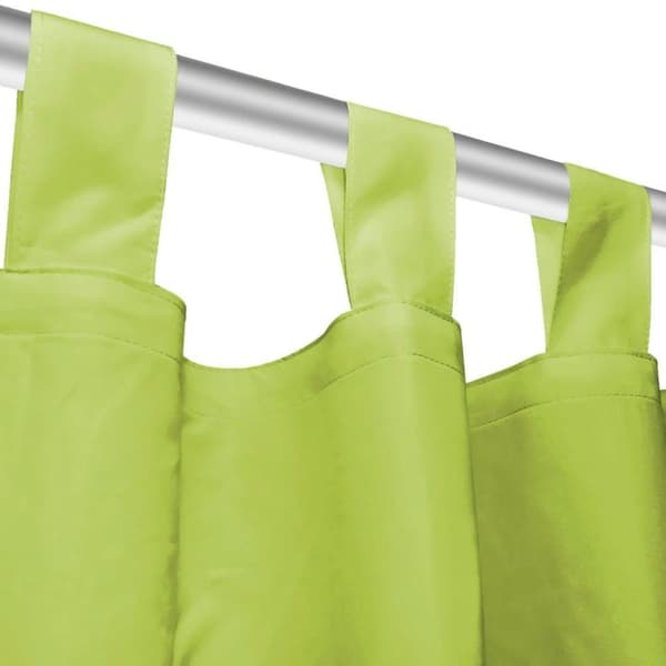 vidaXL Gardiner i microsatin 2 st med öglor 140x225 cm grön