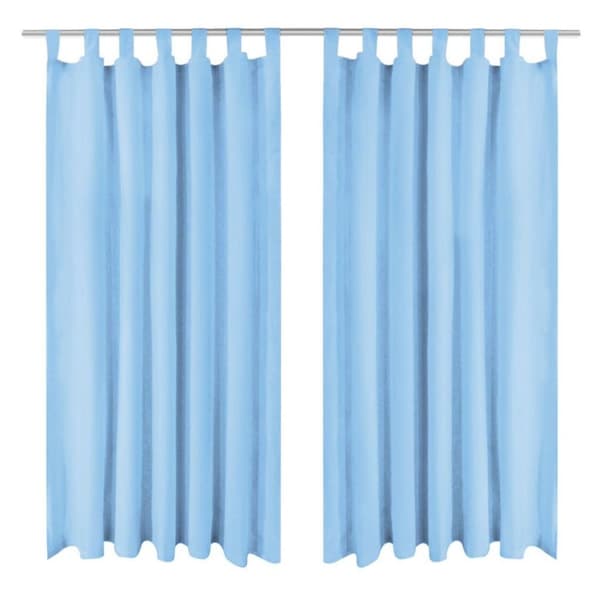 vidaXL Gardiner i microsatin 2 st med öglor 140x225 cm turkos