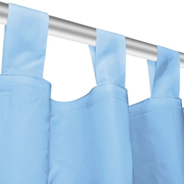 vidaXL Mikrosateng gardiner med hemper 2 stk 140x175 cm turkis