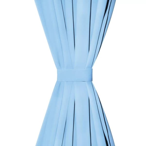 vidaXL Mikrosateng gardiner med hemper 2 stk 140x175 cm turkis
