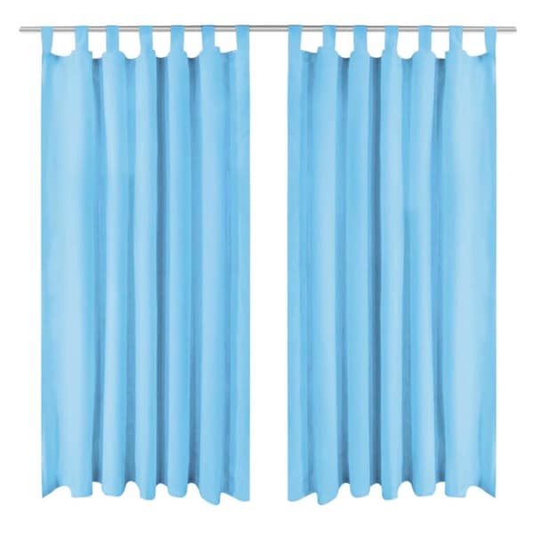 vidaXL Mikro-satiiniverhot silmukoilla 2 kpl 140x175 cm Turkoosi