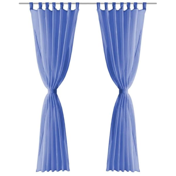 vidaXL voile-gardiner 2 stk. 140x225 cm kongeblå