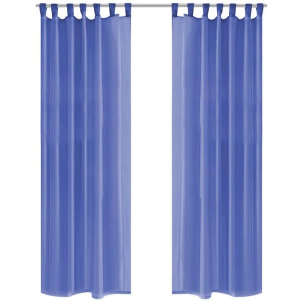 vidaXL voile-gardiner 2 stk. 140x225 cm kongeblå