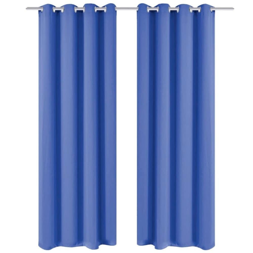 vidaXL Pimennysverhot purjerenkailla 2 kpl 135x245 cm Sininen