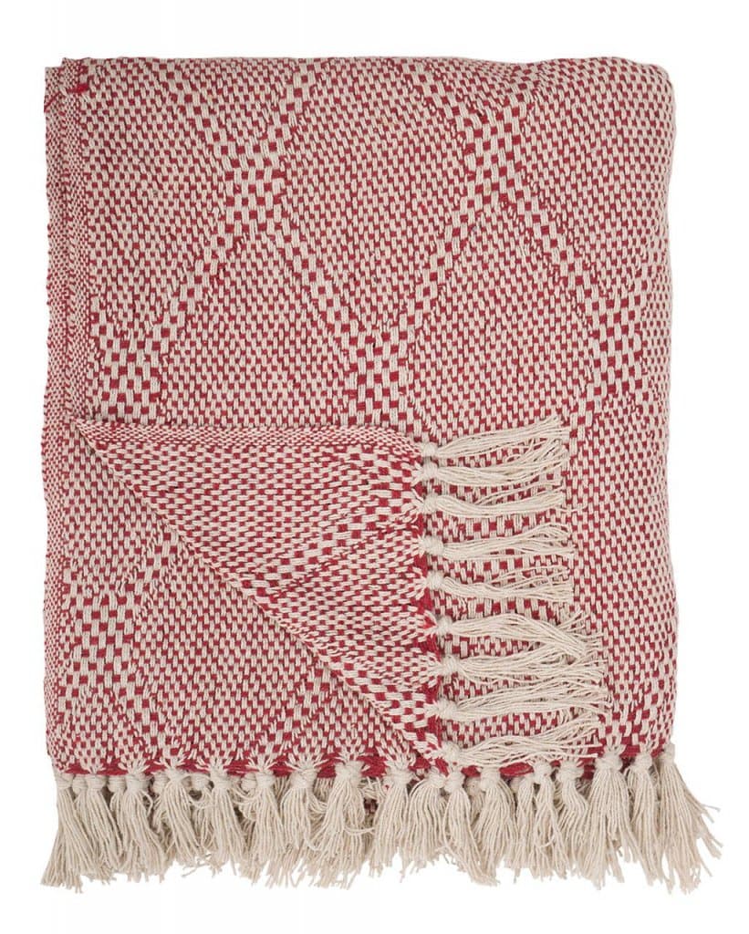 Iben Pläd Röd/Offwhite