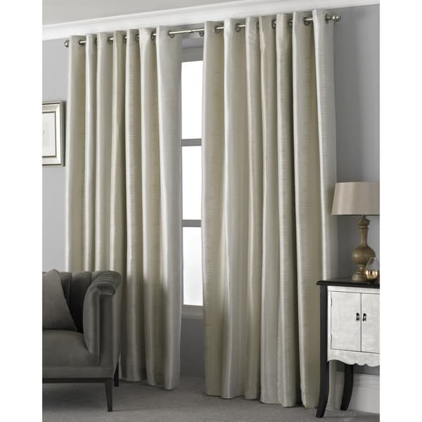 Riva Home Hurlingham Ringtop Eyelet Curtains Champagne 168 x 183cm