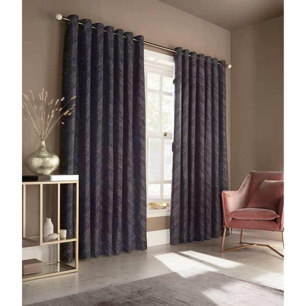 Furn Himalaya Jacquard Design Eyelet Curtains (Pair)