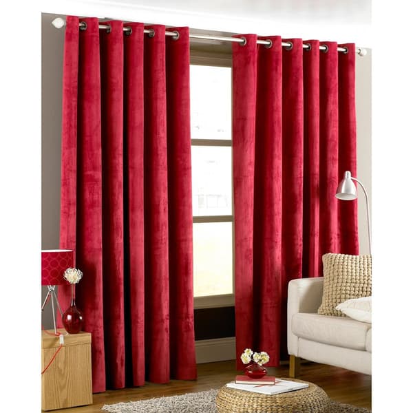 Riva Home Imperial Ringtop Curtains Red 90x90 (229x229cm)