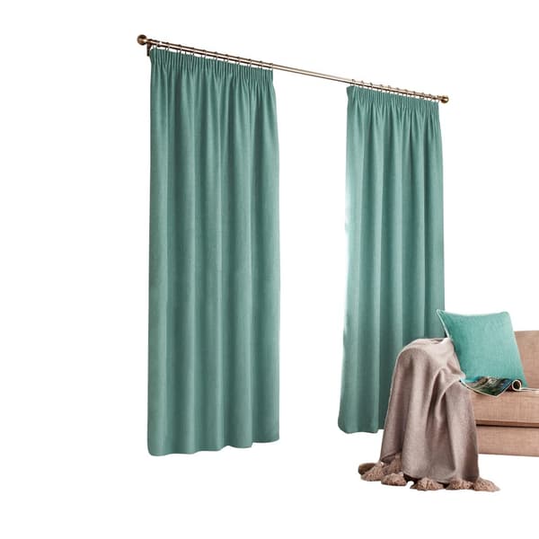 Furn Harrison Pencil Pleat Faux Wool Curtains (Pair)